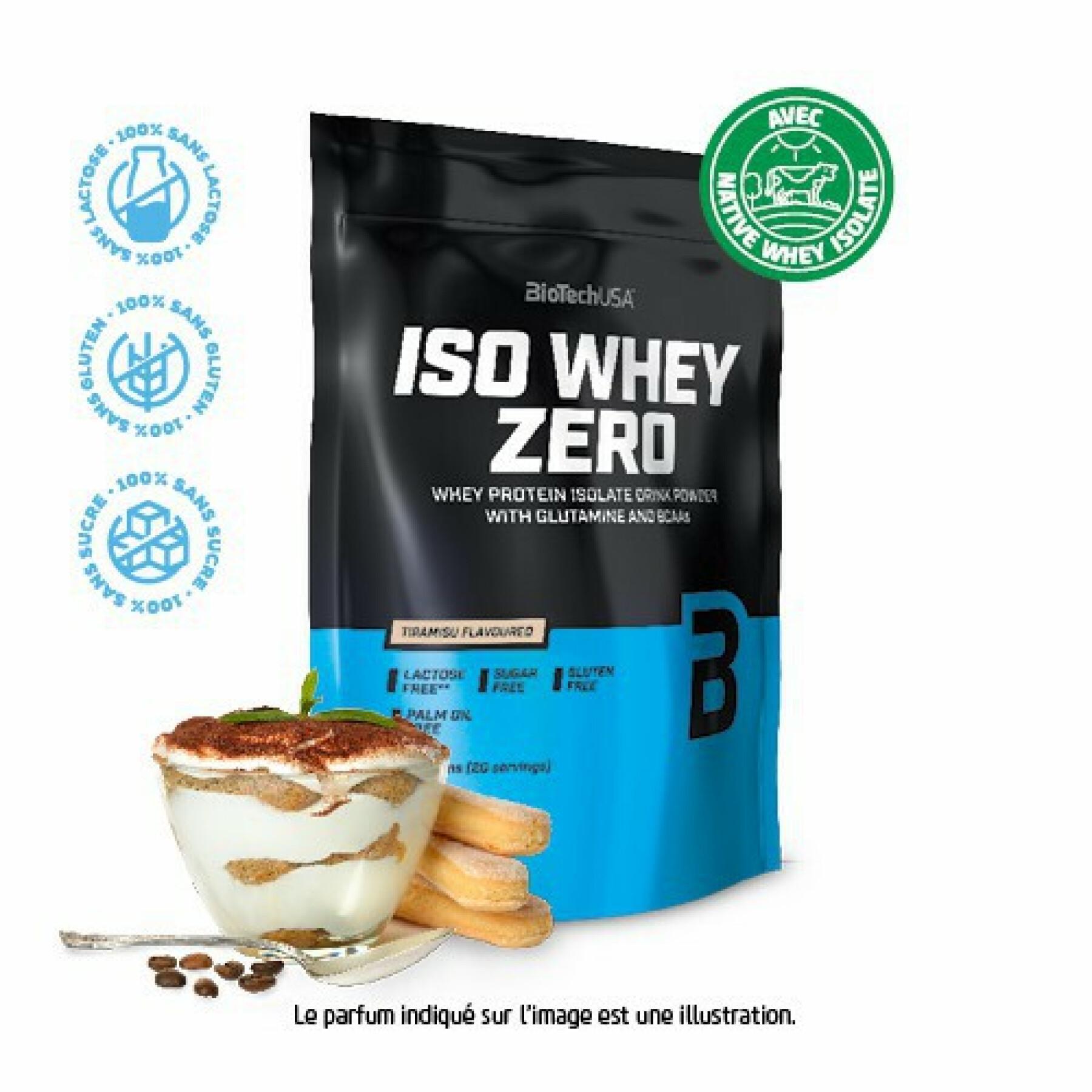 Pack of 10 bags of protein Biotech USA iso whey zero lactose free - Tiramisu - 500g
