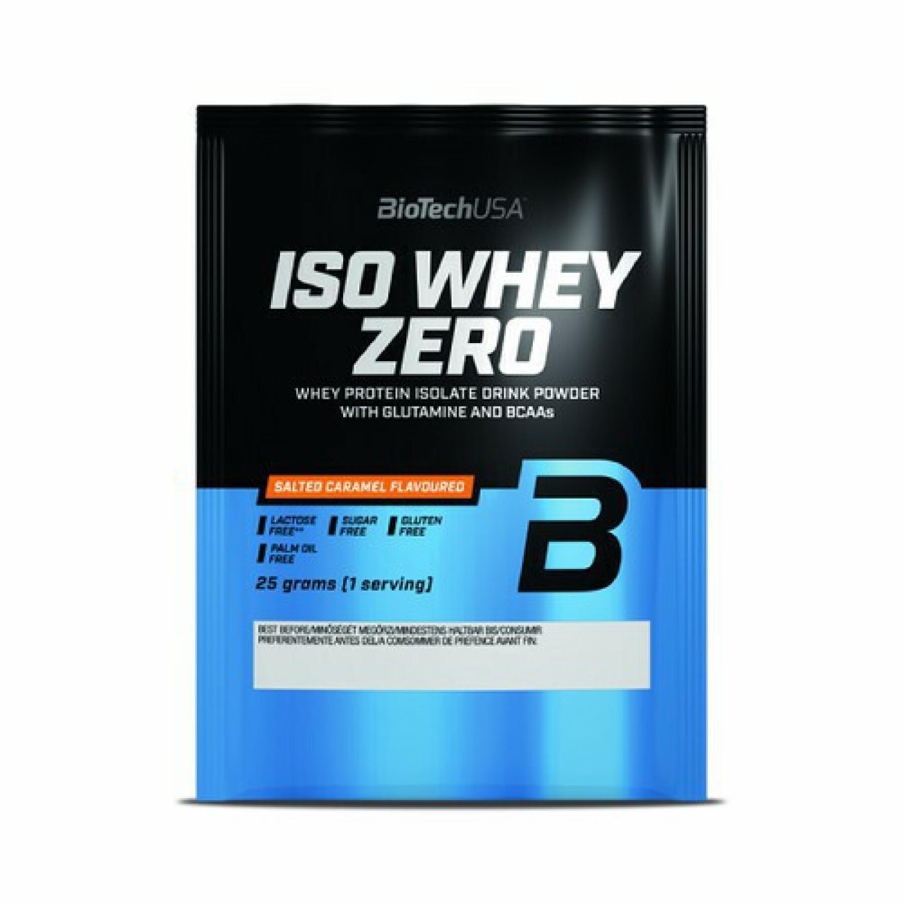 50 packets of lactose-free protein Biotech USA iso whey zero - Caramel salé - 25g