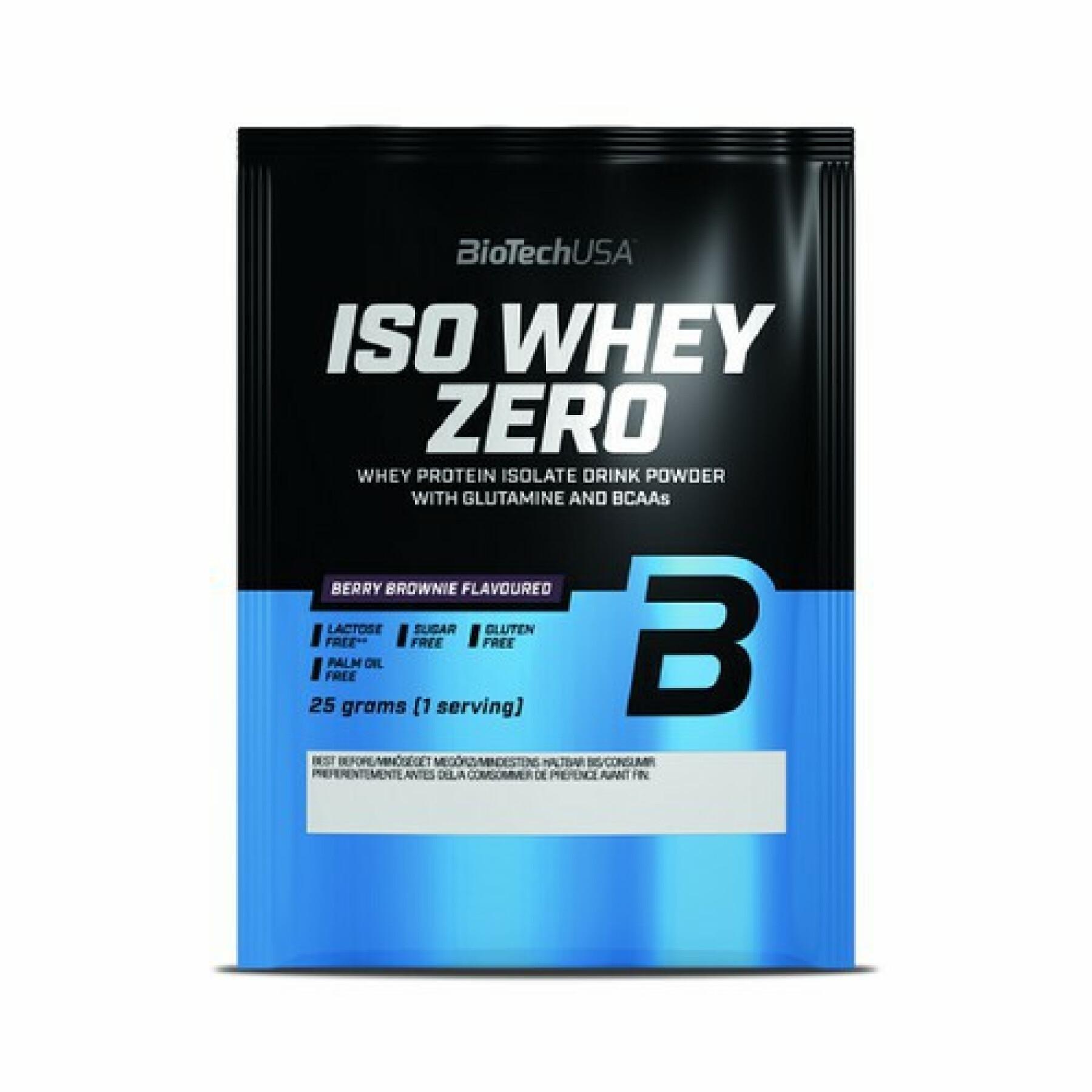 50 packets of lactose-free protein Biotech USA iso whey zero - Brownie aux fruits rouges - 25g