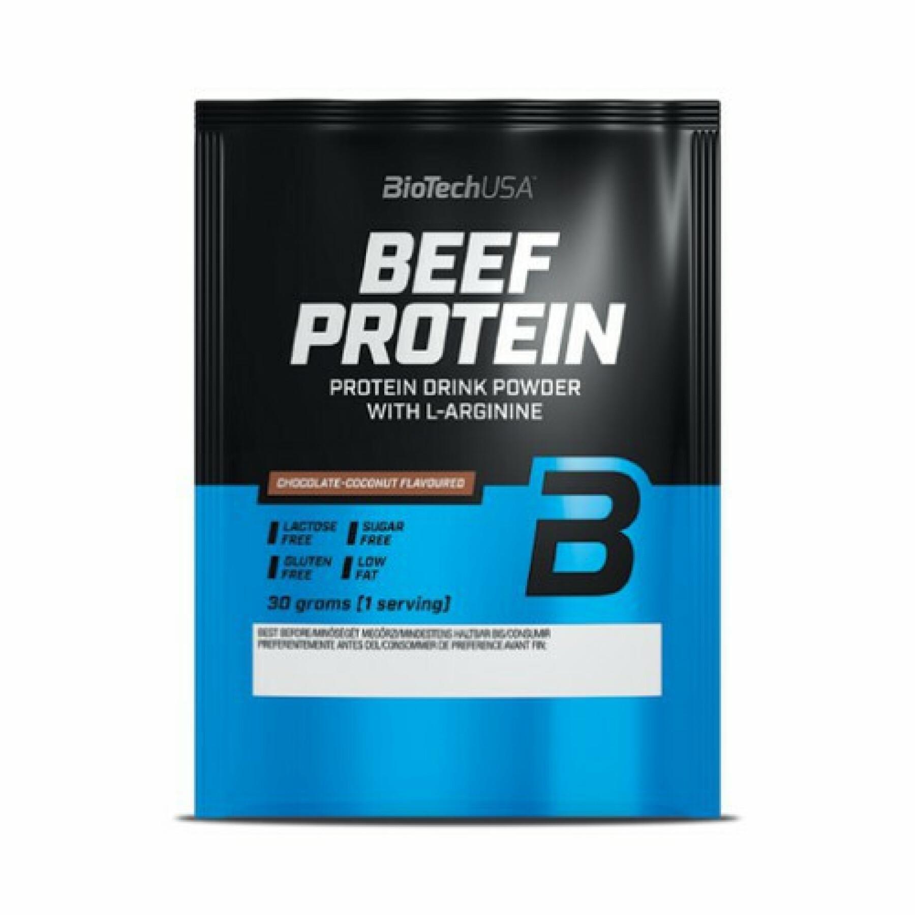 50 jars of beef protein Biotech USA - Chocolat-noix de coco - 30g