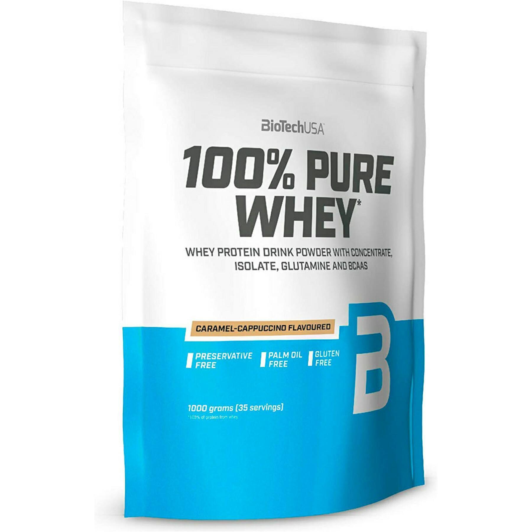 Lot of 10 bags of 100% pure whey protein Biotech USA - Caramel-cappuccino - 454g