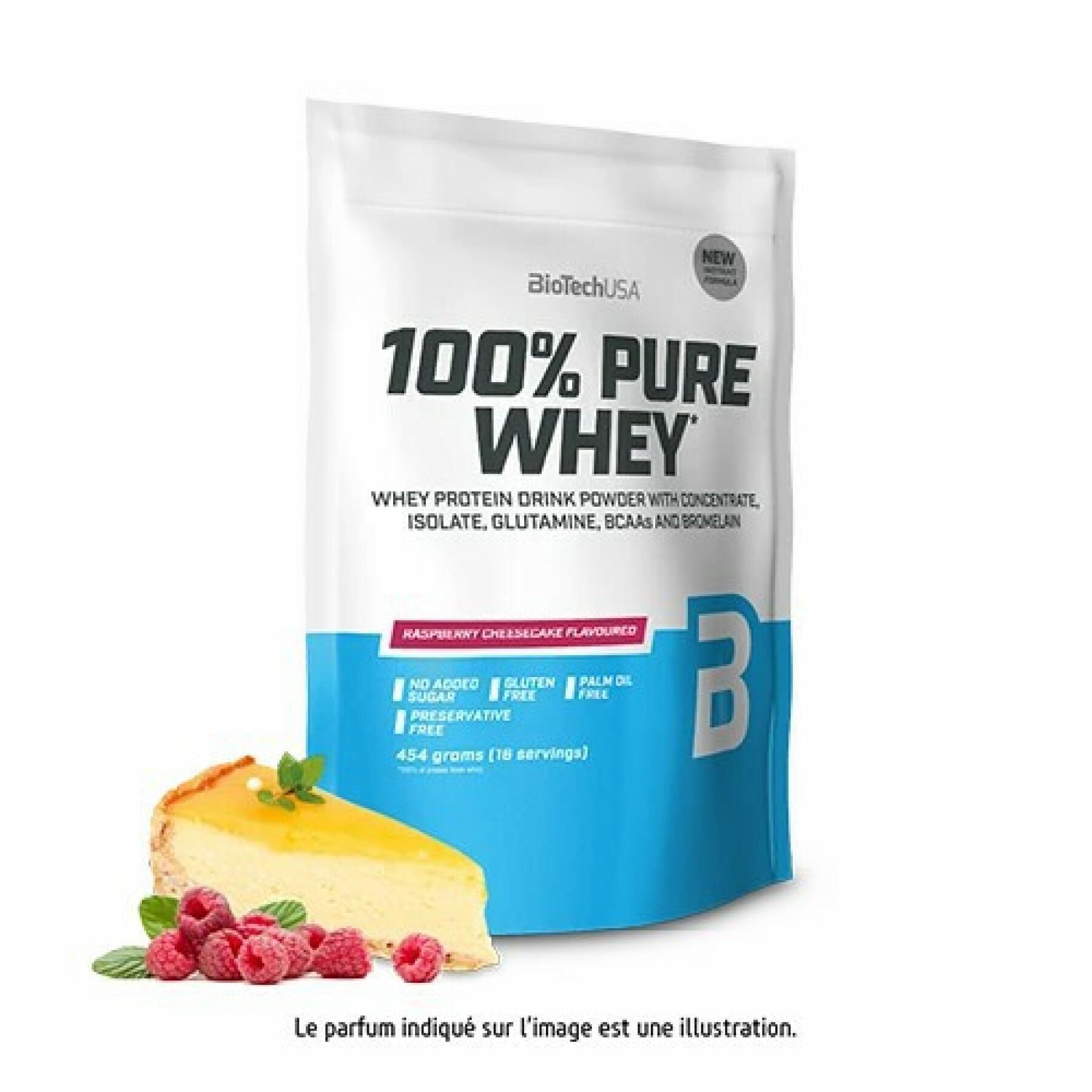 Lot of 10 bags of 100% pure whey protein Biotech USA - Cheesecake aux frambois - 454g