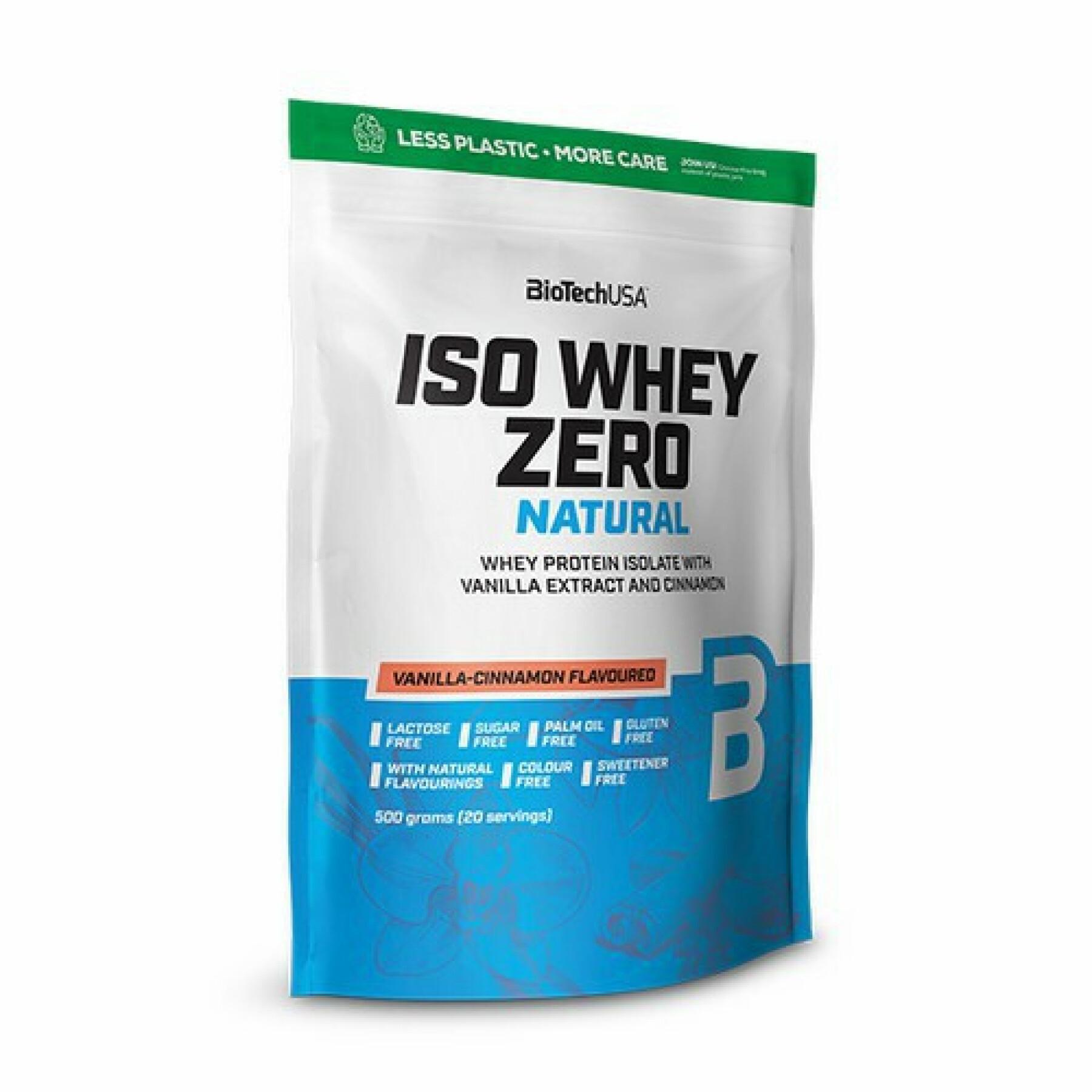 Pack of 10 bags of protein Biotech USA iso whey zero lactose free - Vanille-cannelle - 500g