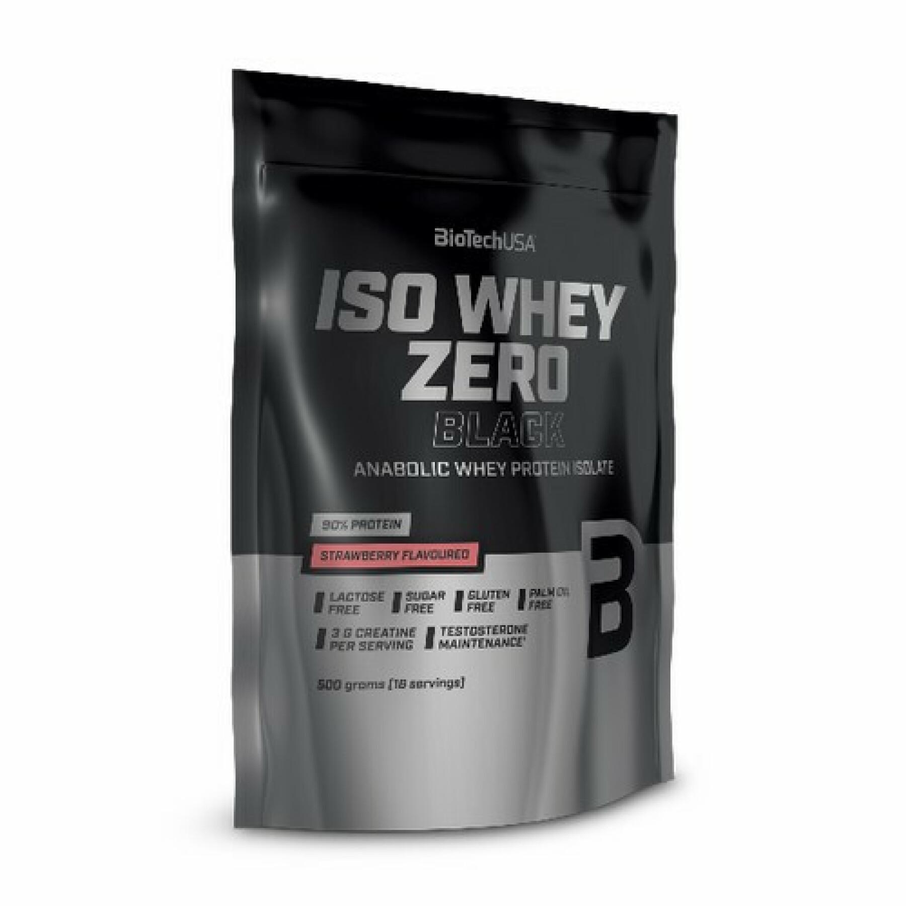 Pack of 10 bags of protein Biotech USA iso whey zero - Fraise - 500g