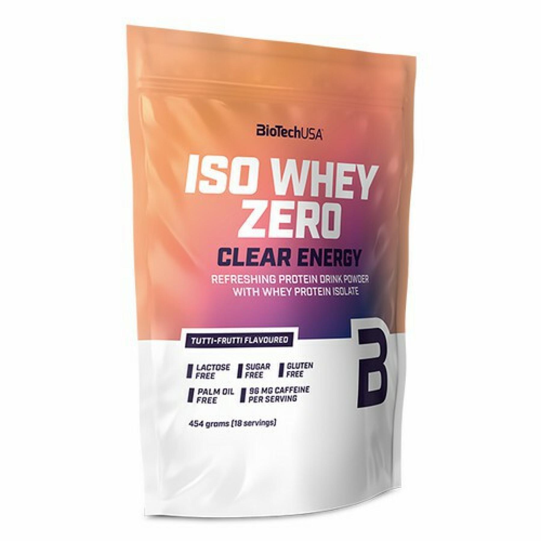 Pack of 10 bags of protein Biotech USA iso whey zero clear energy - Tutti-frutti - 454g