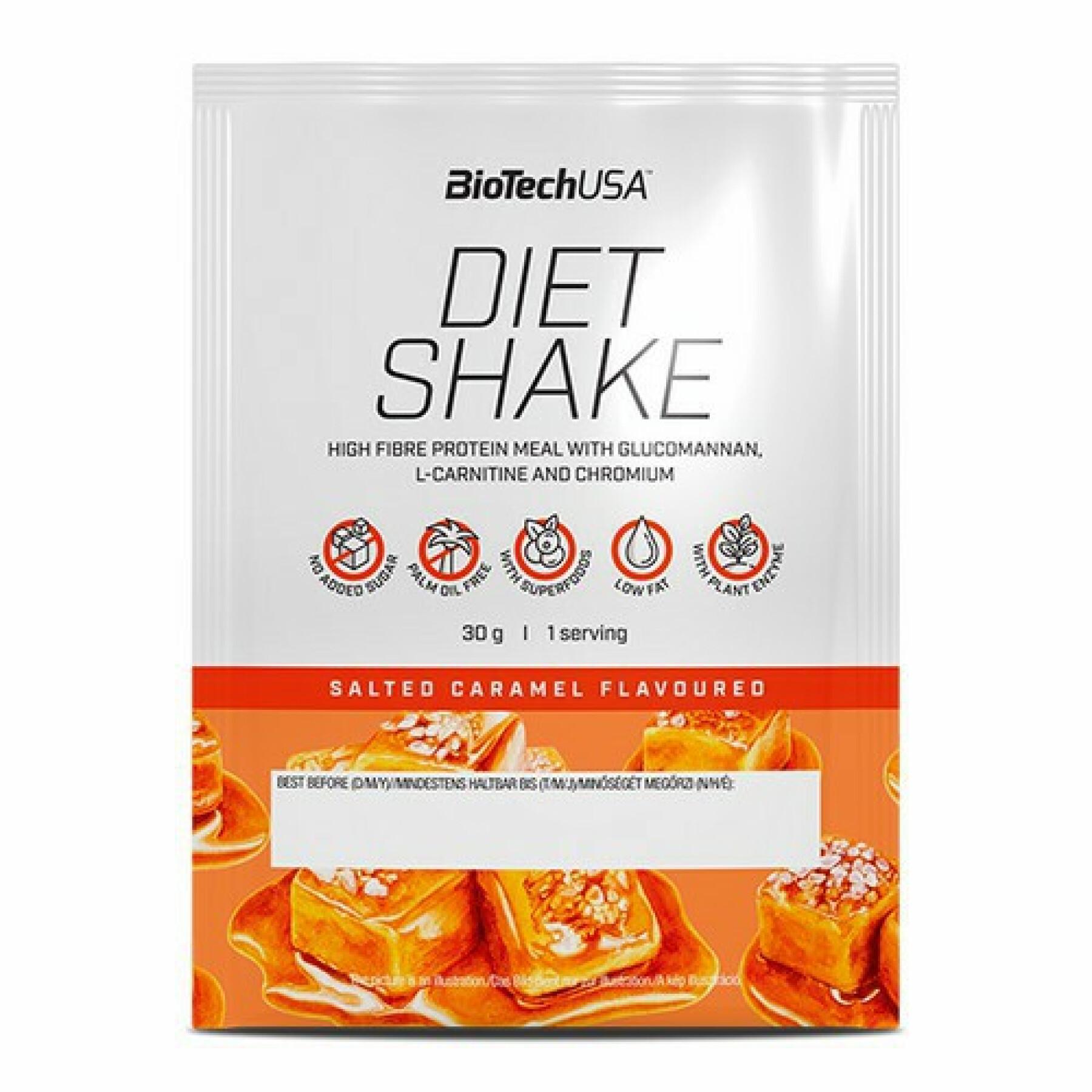 Batch of 50 bags of proteins Biotech USA diet shake - Caramel salé - 30g
