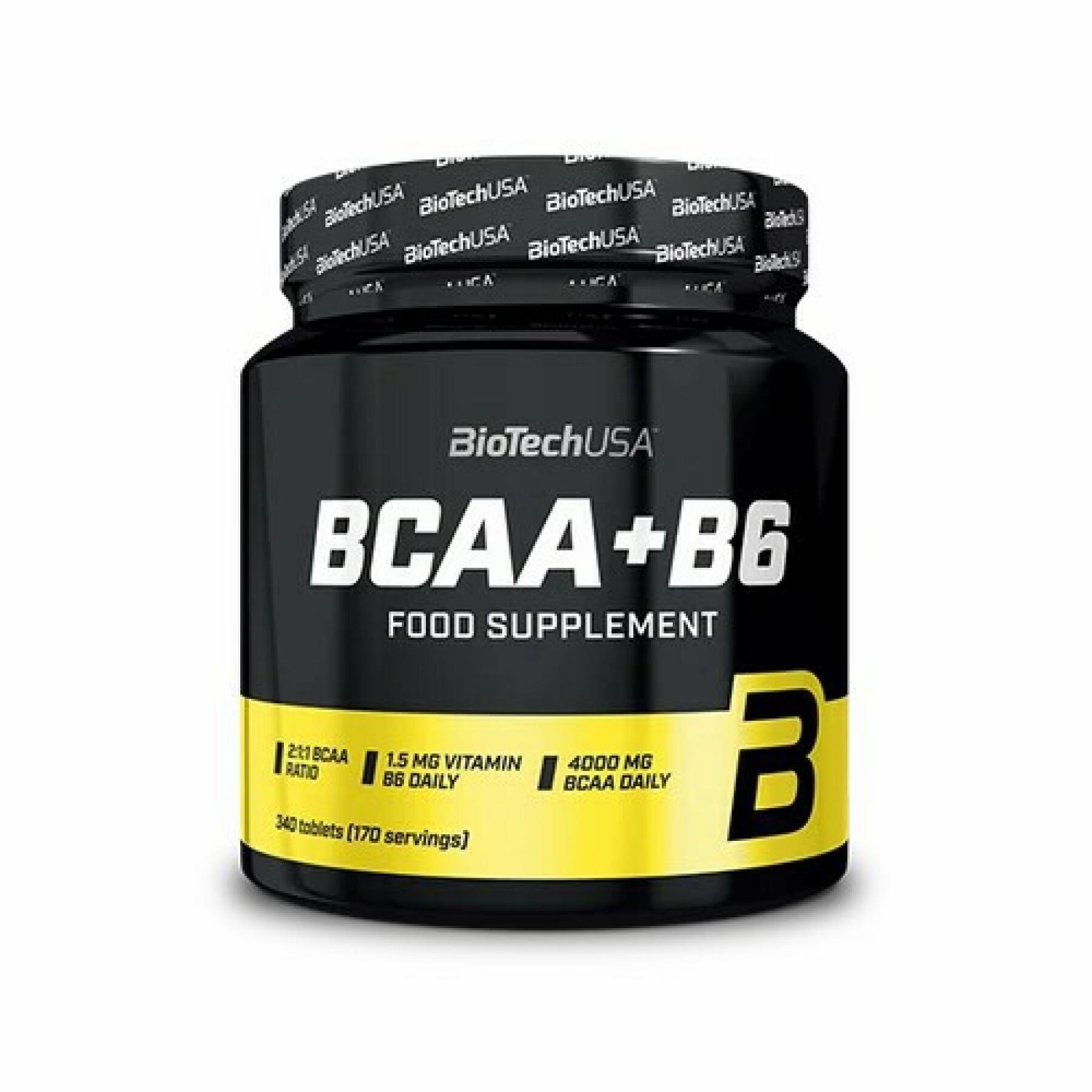 Lot of 12 jars of amino acids Biotech USA bcaa+b6 - 340 comp