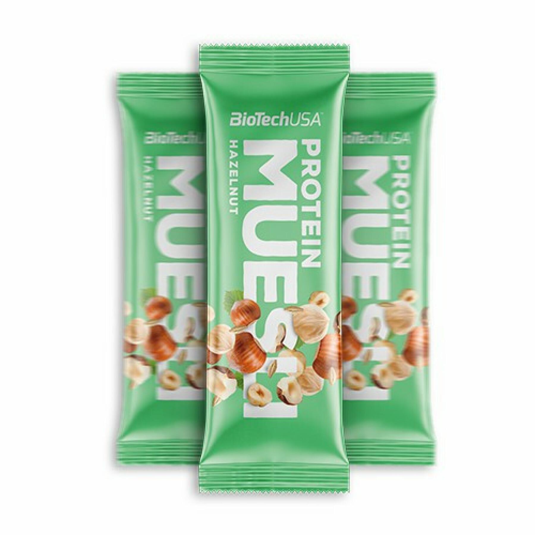 Protein snack boxes Biotech USA muesli - Noisette