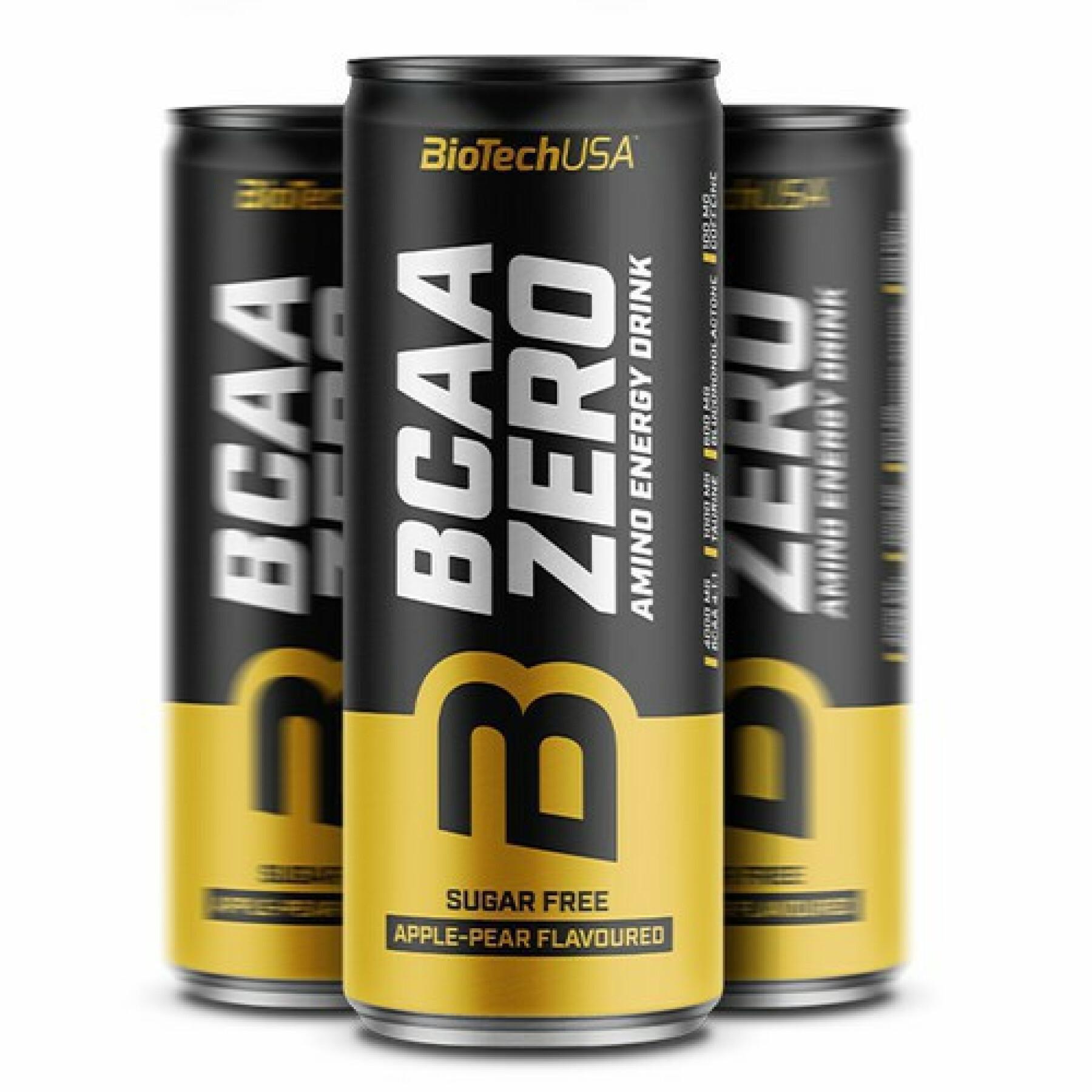 24 cans of energy drinks Biotech USA BCAA ZERO Energy Drink - Pomme-poire