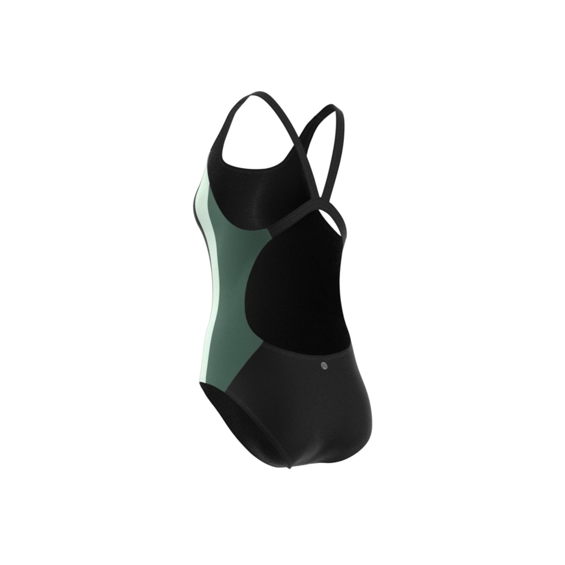 1-piece swimsuit with color block for women adidas