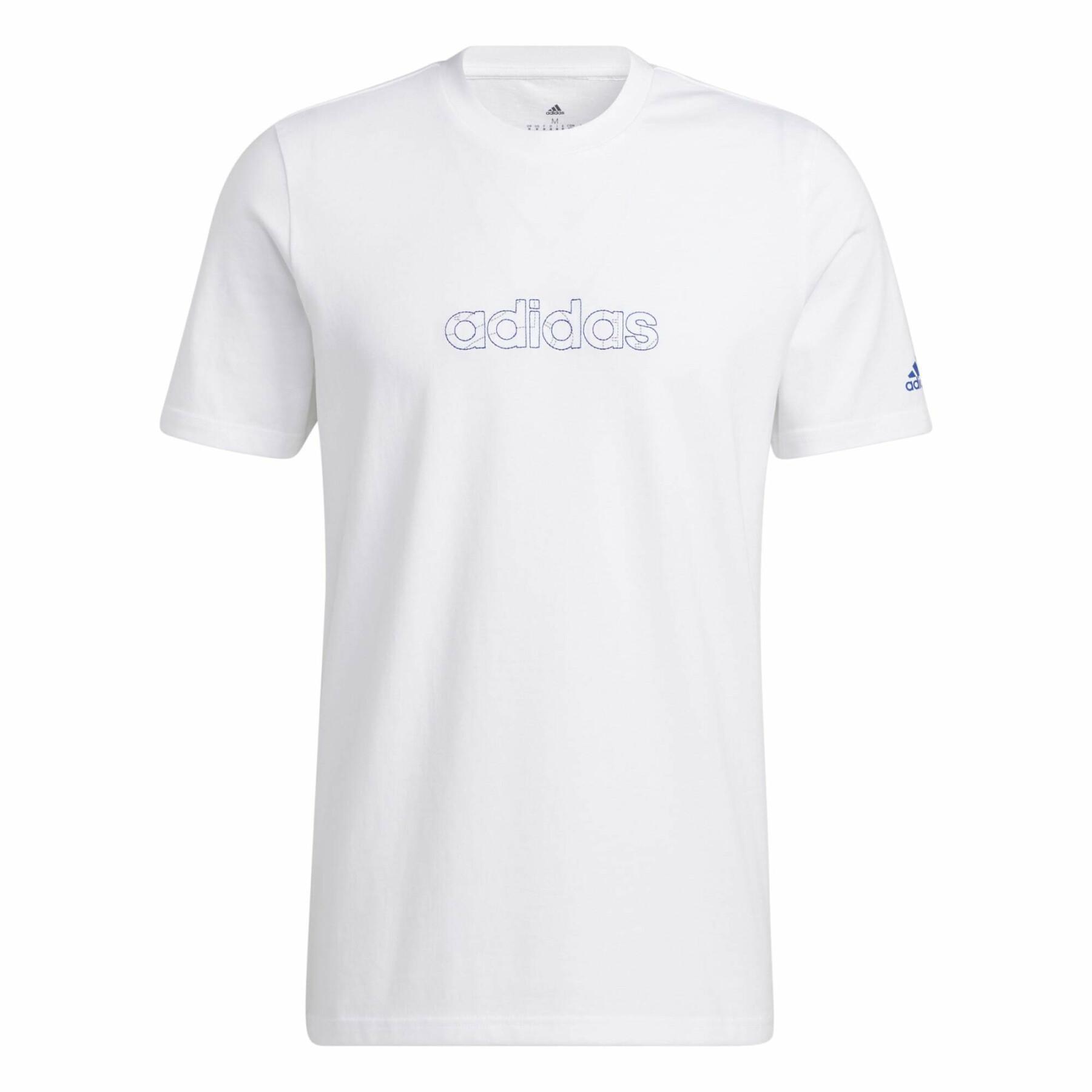 Graphic linear embroidered T-shirt adidas