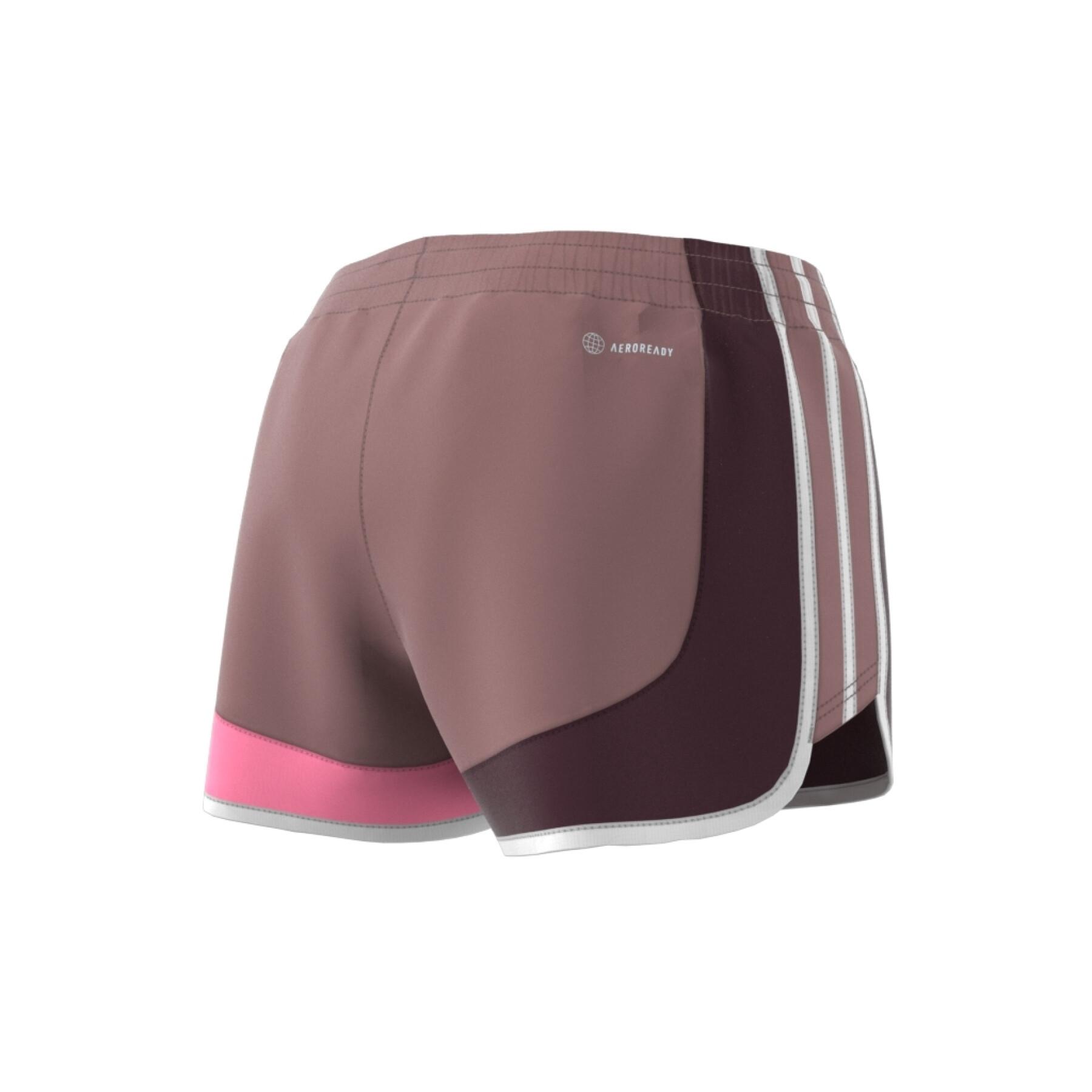 Women's marathon 2 color block running shorts adidas