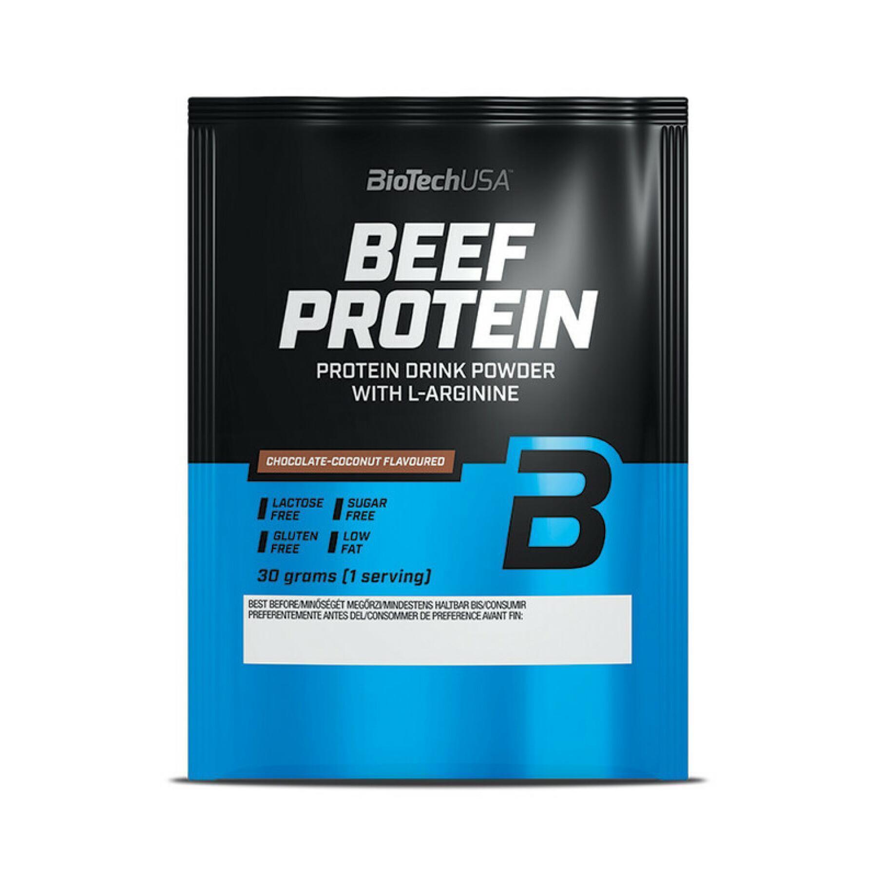 50 jars of beef protein Biotech USA - Fraise - 30g