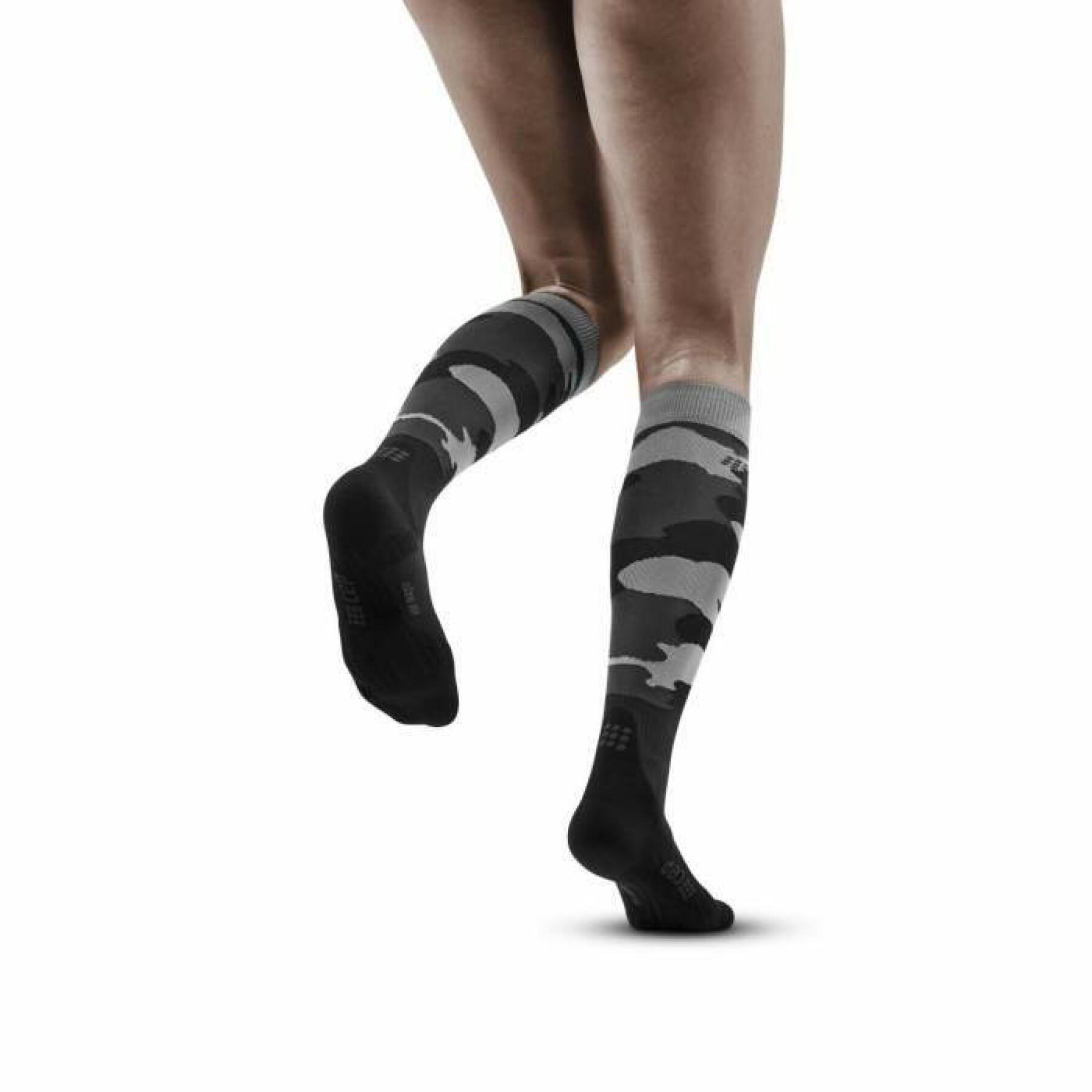 Women's high compression socks CEP Compression Camocloud