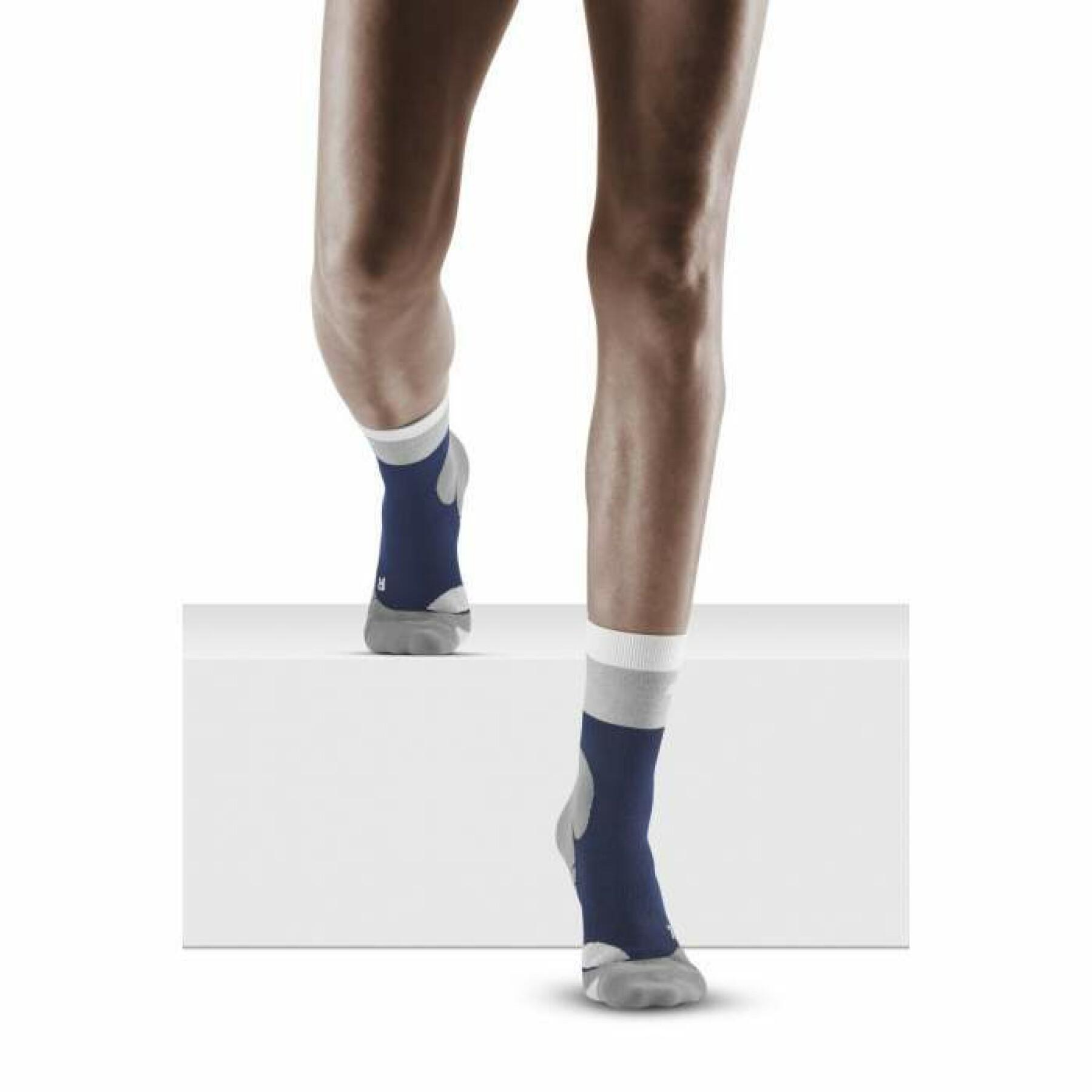 Women's lightweight merino mid-calf compression hiking socks CEP Compression