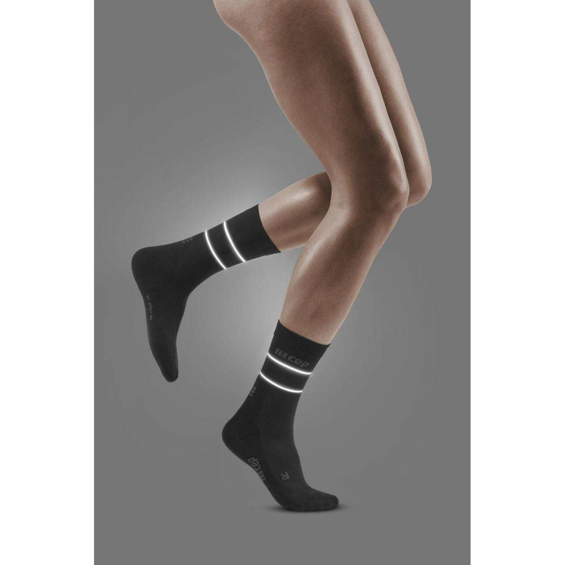 Women's mid-calf compression socks CEP Compression Reflective