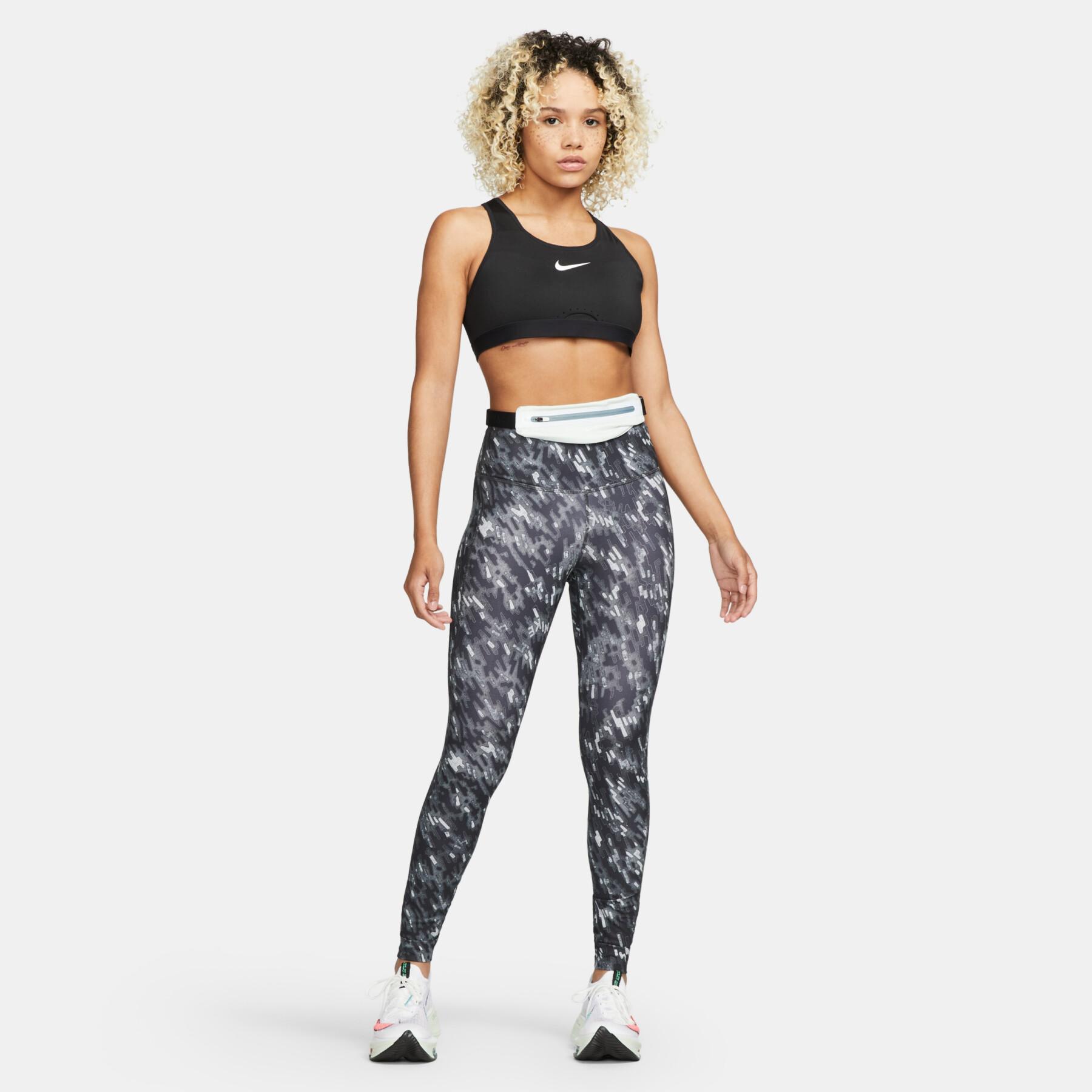 Dri-fit fast cropped running leggings, black/grey, Nike