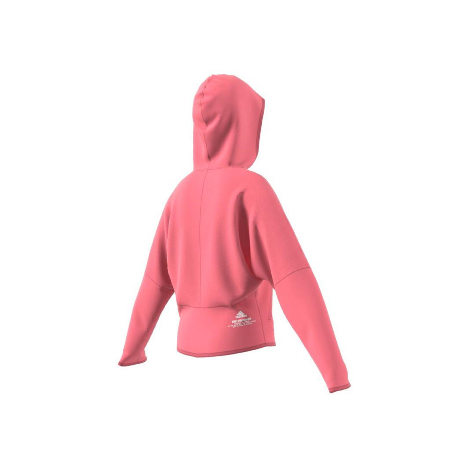 Children's hooded sweatshirt with zip adidas Z.N.E. Loose