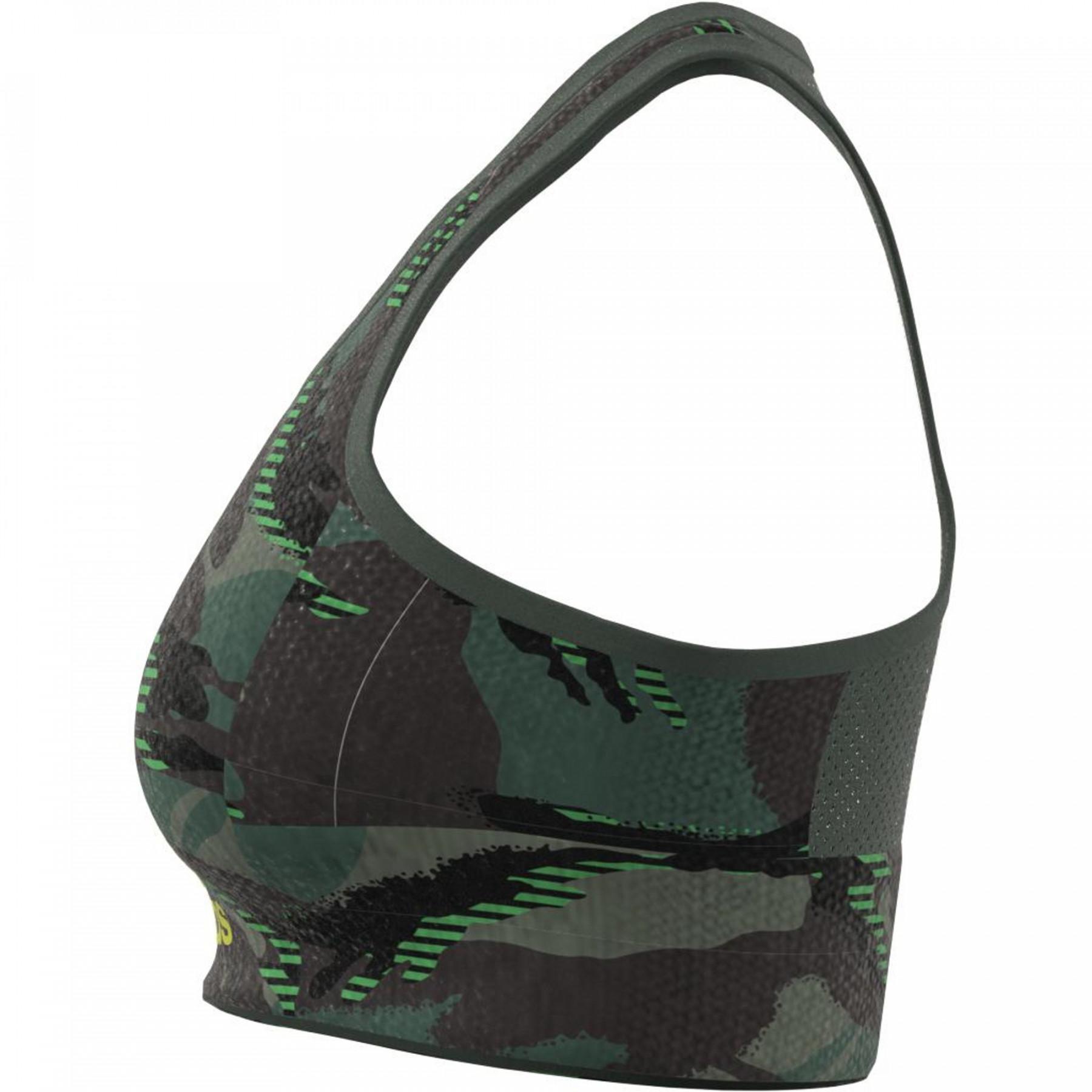 Women's bra adidas Aeroready Designed 2 Move Camouflage-Imprimé