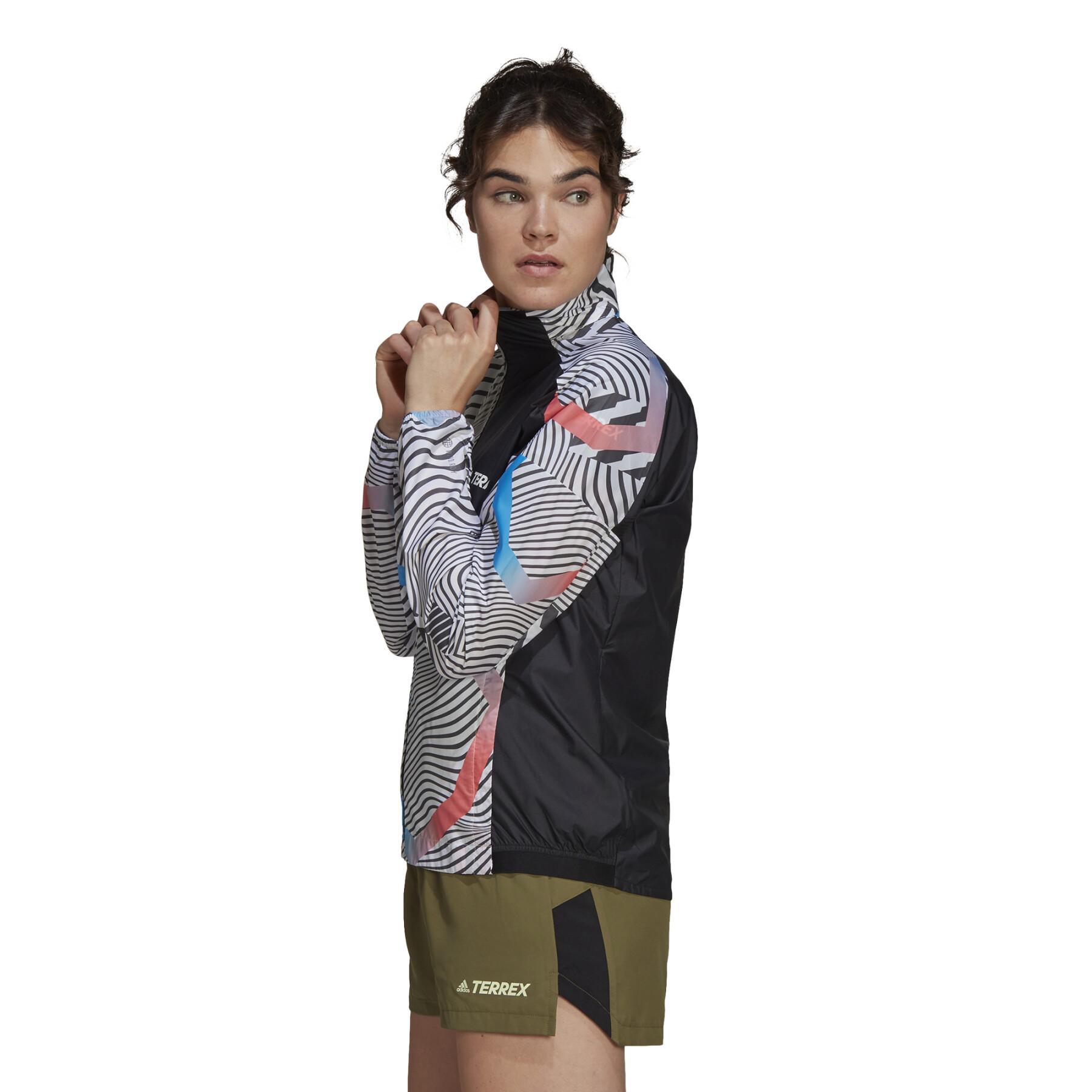 Women's jacket adidas Primeblue Trail Windbreaker Print