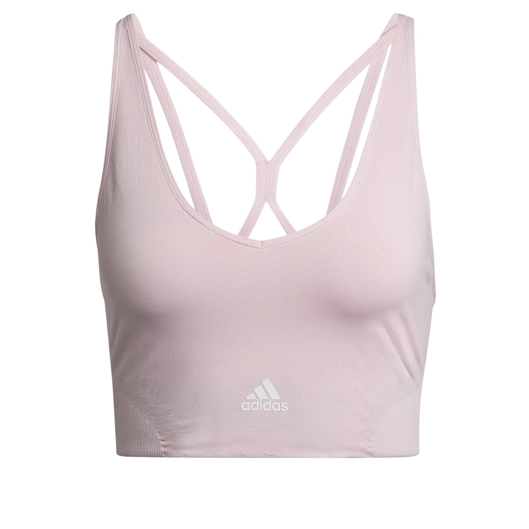 adidas Training Aeroknit seamless bra in pink