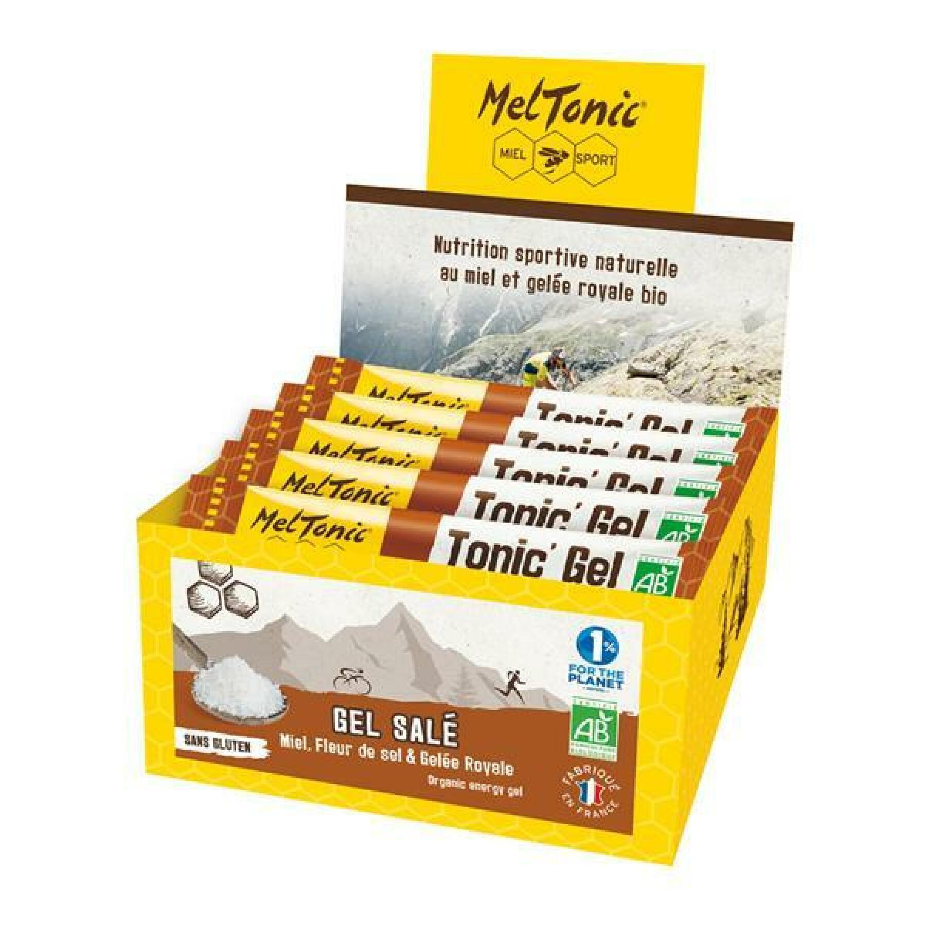 Box of 30 organic salted energy gels Meltonic 20 g
