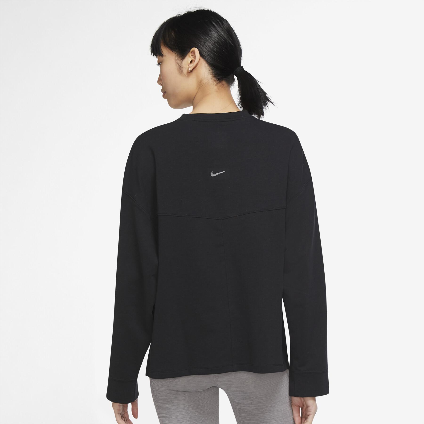 Sweatshirt round neck woman Nike Dri-Fit FLC - Women's clothing - Fitness