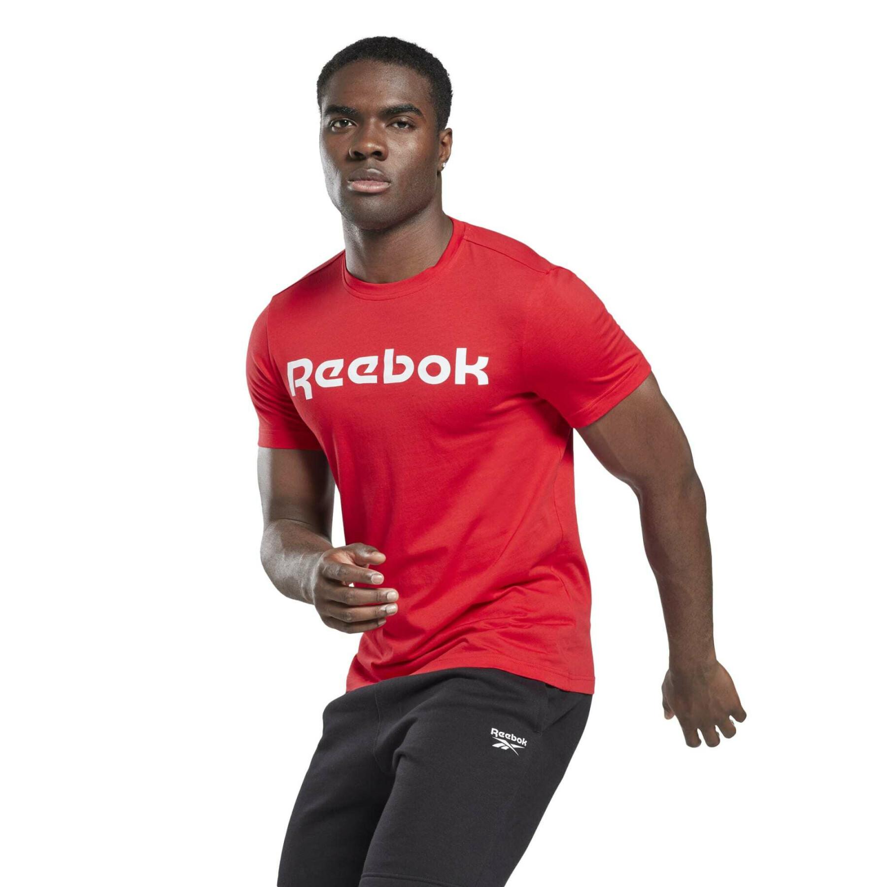 Graphic series T-shirt with linear Men\'s Reebok logo Fitness - - - Clothing T-shirts