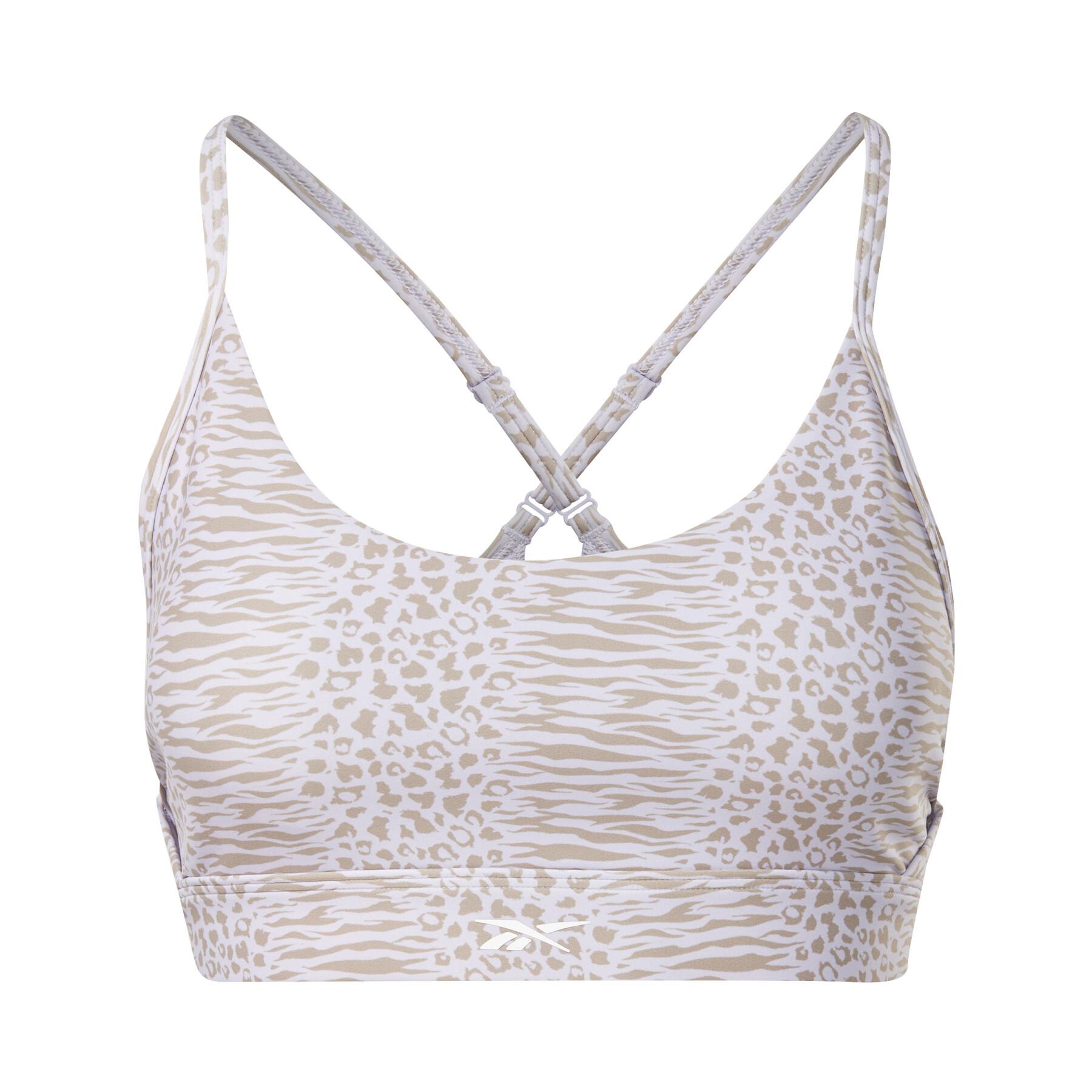 Modern safari print bra for women Reebok Lux Strappy Sports