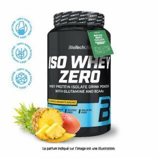Pack of 6 jars of protein Biotech USA iso whey zero lactose free - Ananas-mangue 908g