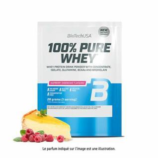 50 packets of 100% pure whey protein Biotech USA - Cheesecake aux frambois - 28g