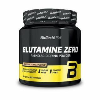 Pack of 10 jars of amino acids Biotech USA glutamin zero - Thé glacé aux pêches - 300g
