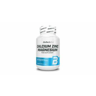 Lot of 12 jars of vitamins calcium zinc magnesium Biotech USA - 100 Comp